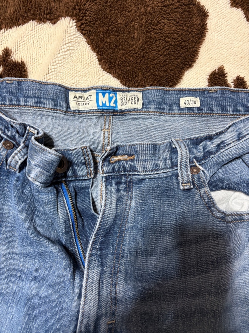 Ariat M2 Relaxed Boot-Cut Jeans in Light Blue Denim